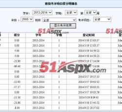 班级考评项目得分明细表 